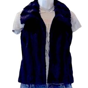 Black Faux Fur Vest Girls Size 8